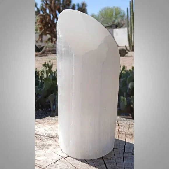 SELENITE slanted lamp Crown CHAKRA : Purification 01 - Picture 5 of 13